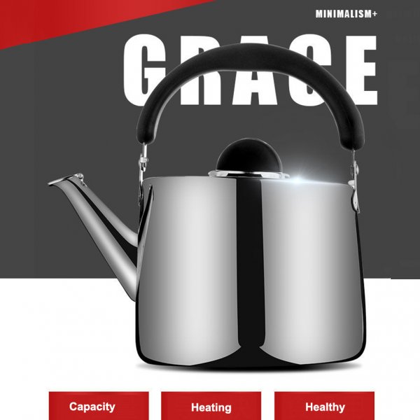 Long Spout Mouth Electric Kettle 4L Stainless Steel Thermostat Hot Water Heating Bolier Boiling Pot Heater Auto-Off Teapot